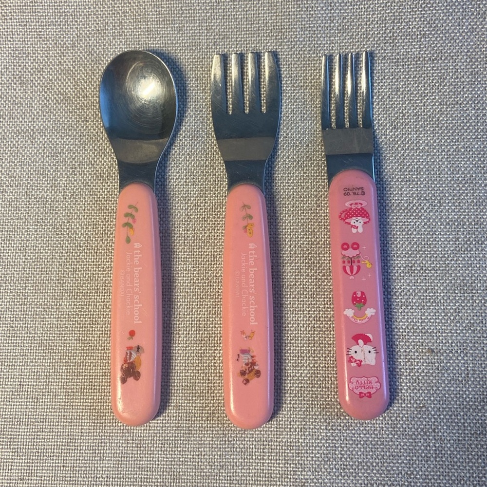 Set of 2 Folks and 1 Spoon for Children.